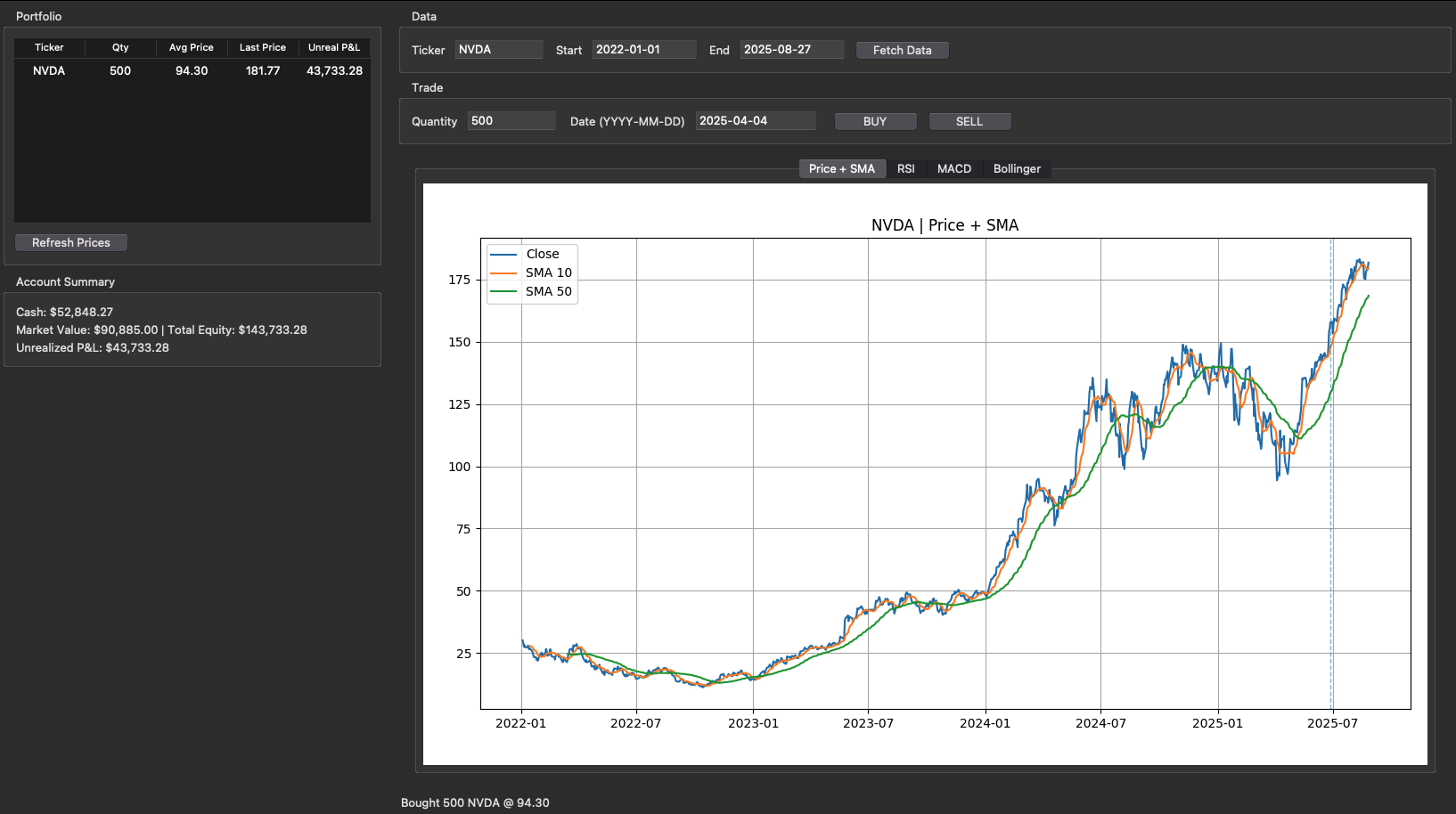 Stock Simulator Screenshot